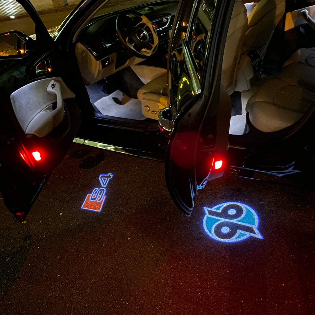 AUDI LOGO PROJECTOT LIGHTS Nr.19 (Menge 1 = 2 Logo Folien /2 Türleuchten)