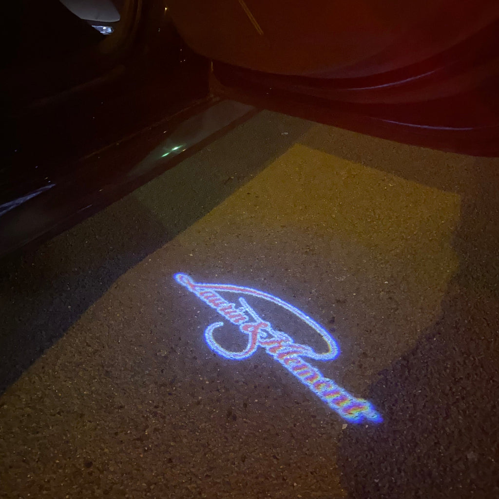 LUCI PROIETTORI LOGO SKODA Laurin & Klement Nr.19 (quantità 1 = 2 Pellicole Logo / 2 luci porta)