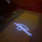 LUCI PROIETTORI LOGO SKODA Laurin & Klement Nr.19 (quantità 1 = 2 Pellicole Logo / 2 luci porta)