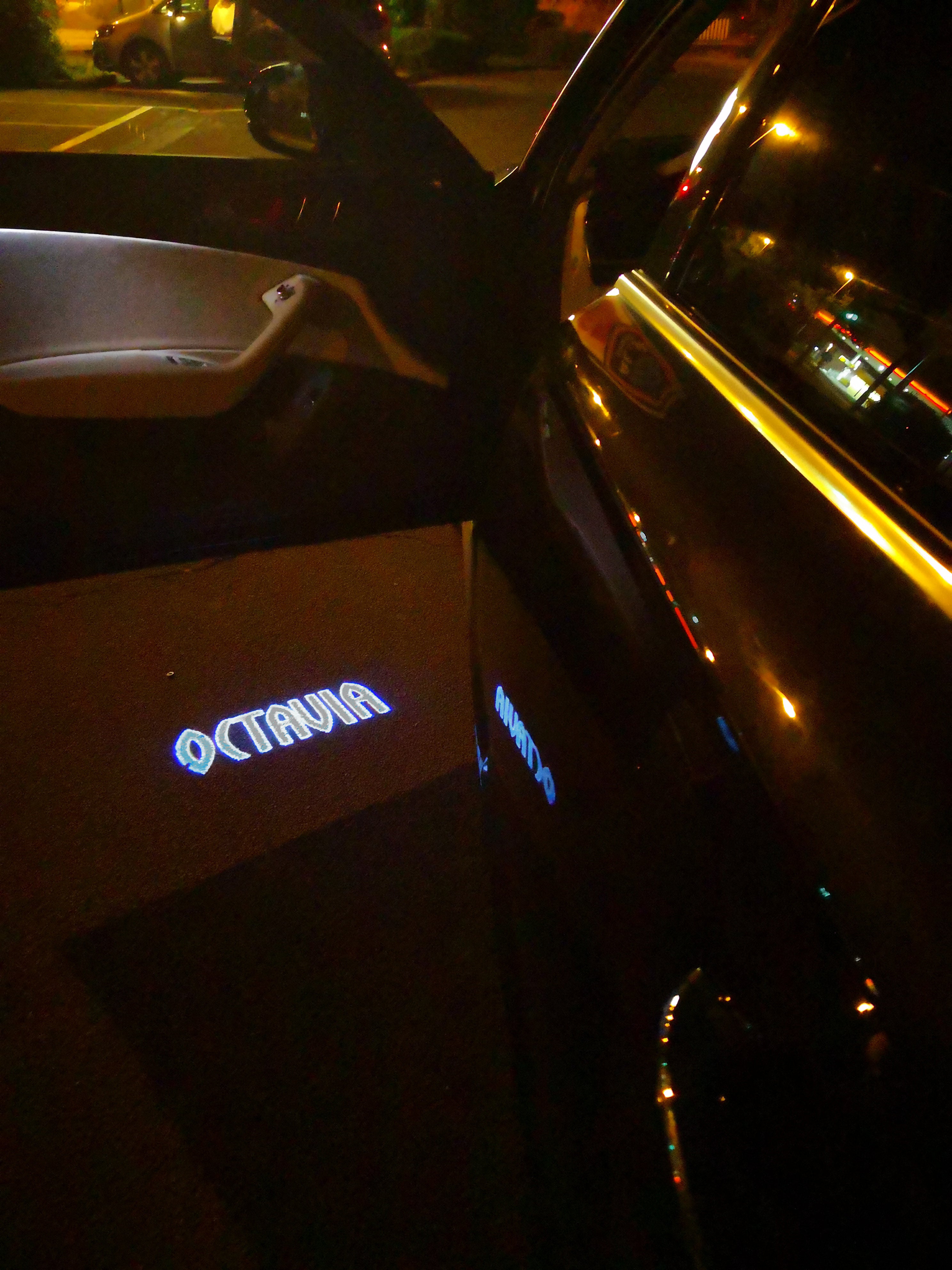 LUCI PROIETTORI LOGO SKODA Nr.83 (quantità 1 = 2 Logo Film / 2 luci porta)