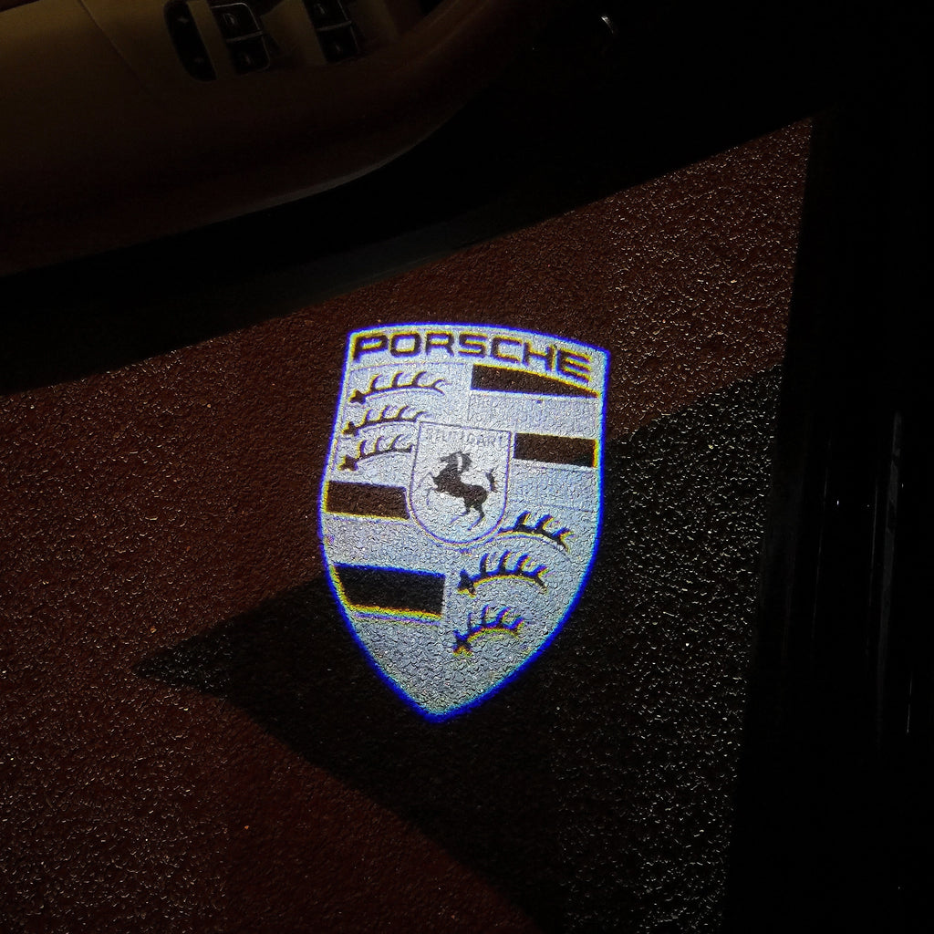 PORSCHE Original LOGO PROJECTOR LIGHTS Nr.06 (Menge 1 = 2 Logo Film / 2 Türlichter)