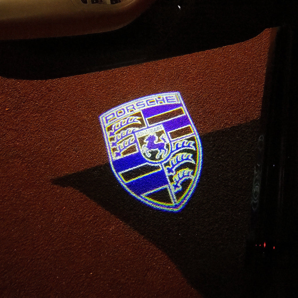 PORSCHE Original LOGO PROJECTOT LIGHTS Nr.05 (Menge 1 = 2 Logo Film / 2 Türleuchten)