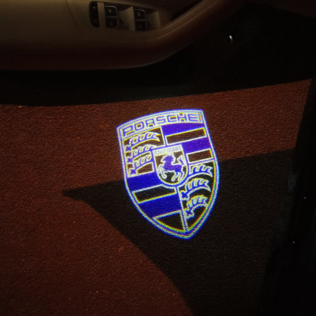 PORSCHE Original LOGO PROJECTOT LIGHTS Nr.05 (Menge 1 = 2 Logo Film / 2 Türleuchten)