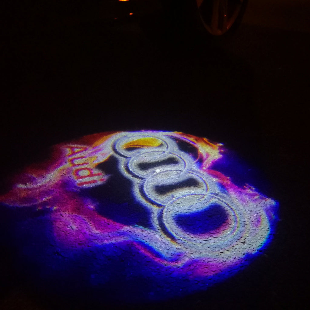 AUDI LOGO PROJECTOT LIGHTS Nr.20 (Menge 1 = 2 Logofolien /2 Türleuchten)