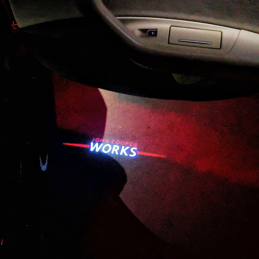 JOHN COOPER WORKS LOGO PROJECROTR LIGHTS Nr.87 (Menge 1 = 2 Logo Film / 2 Türlichter)