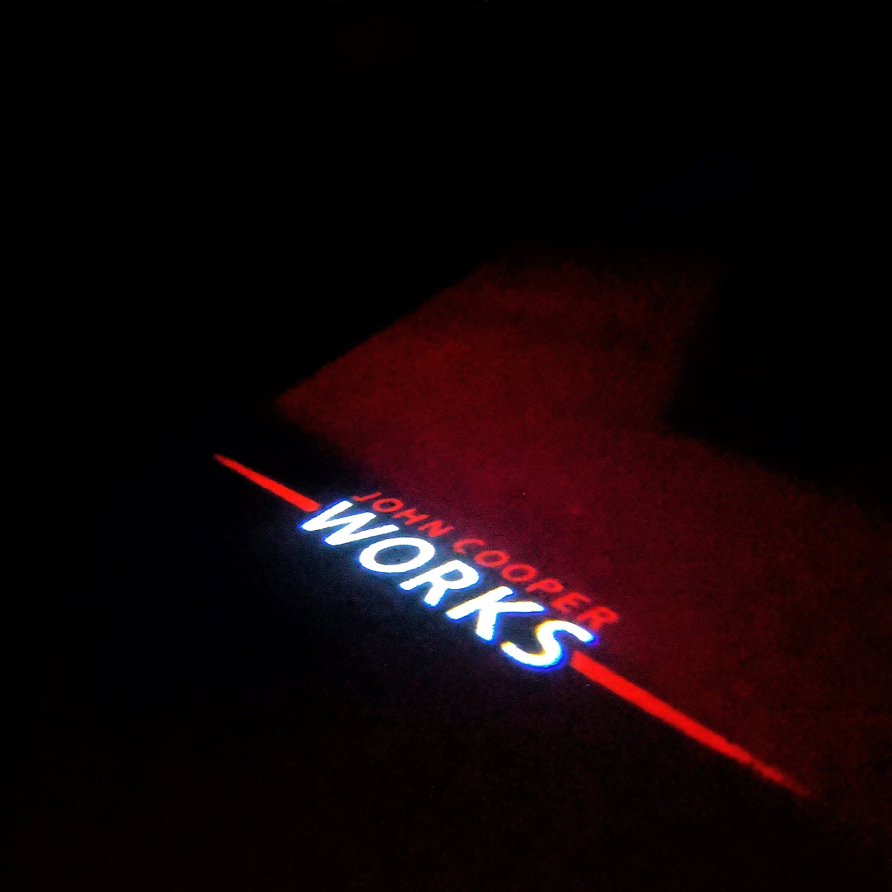 JOHN COOPER WORKS LOGO PROJECROTR LIGHTS Nr.87 (Menge 1 = 2 Logo Film / 2 Türlichter)