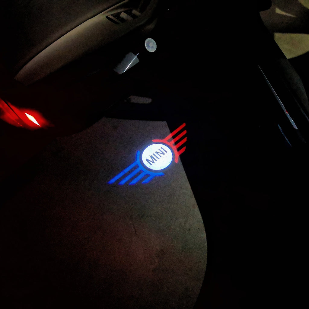 MINI ORIGINAL LOGO PROJECROTR LIGHTS  (quantity  1 =  2 Logo Film /  2 door lights)  Nr.mini001