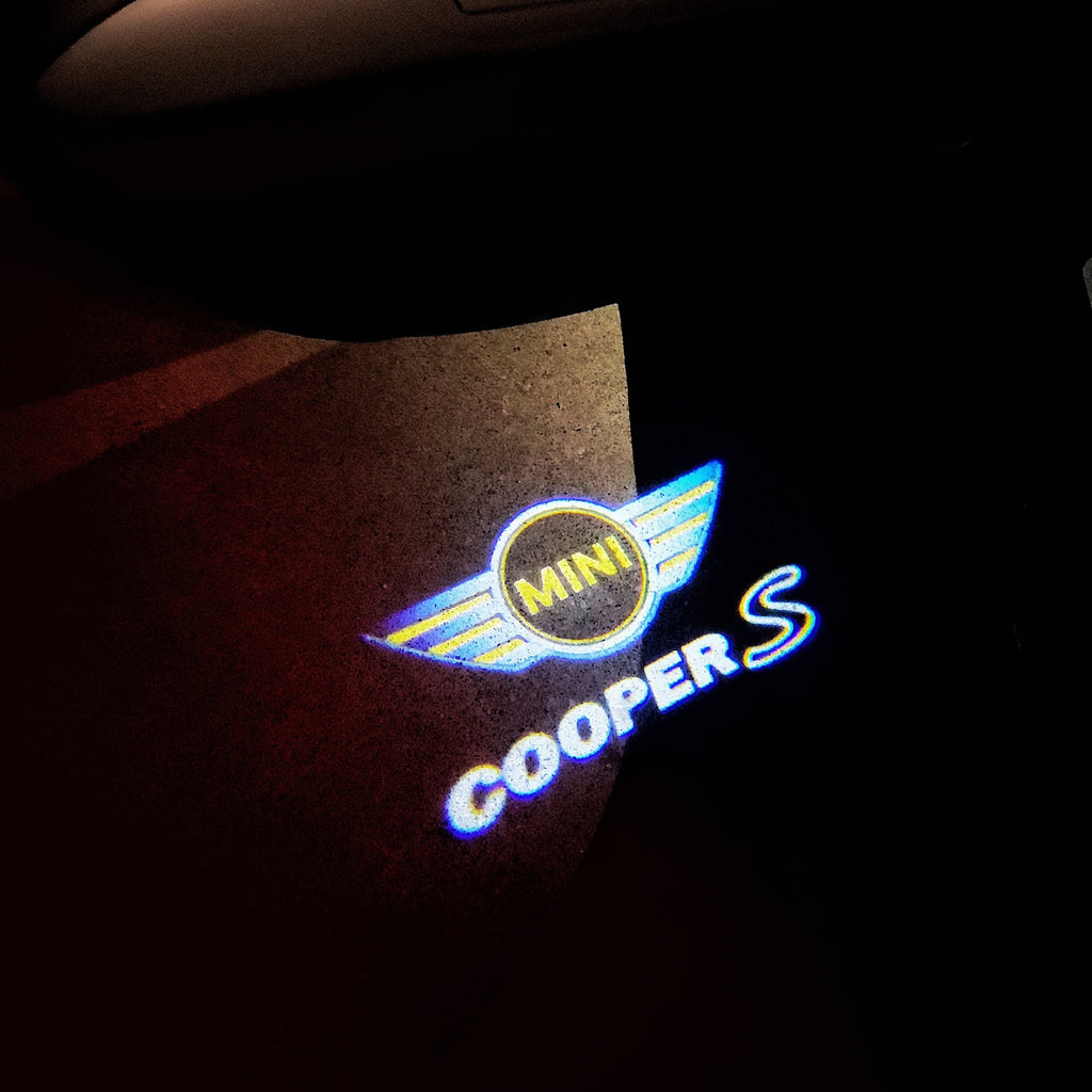 MINI COOPER S LOGO PROJECROTR LIGHTS Nr.96 (Menge 1 = 2 Logo Film / 2 Türleuchten)