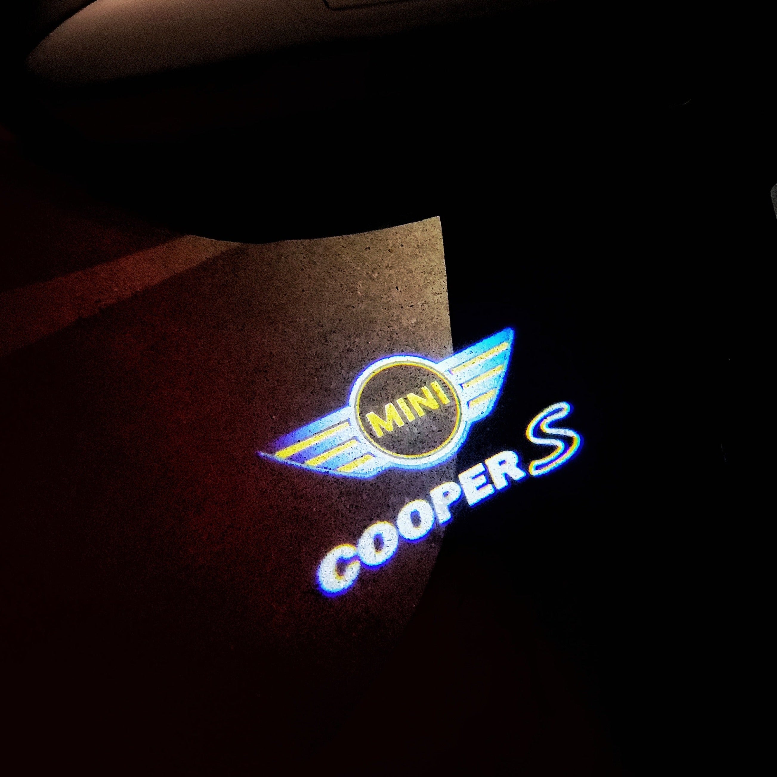 MINI COOPER S LOGO PROJECROTR LIGHTS Nr.96 (Menge 1 = 2 Logo Film / 2 Türleuchten)