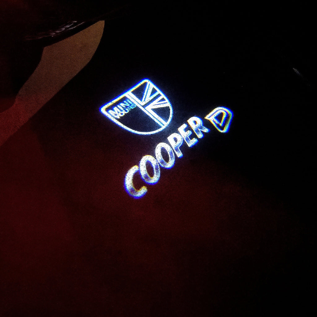 MINI COOPER D LOGO PROJECROTR LIGHTS Nr.39 (quantità 1 = 2 Logo Film / 2 luci porta)