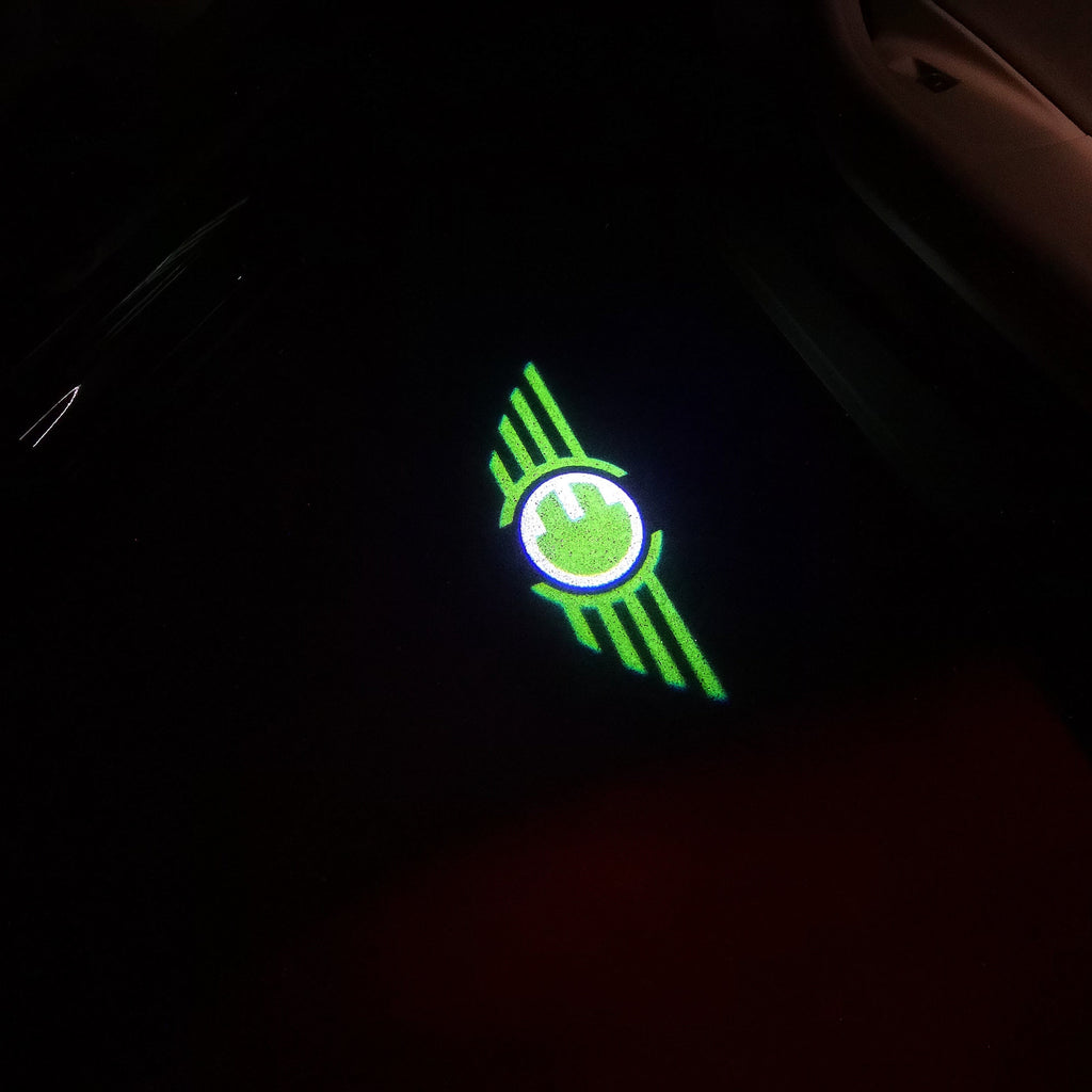 MINI ELECTRIC LOGO PROJECTOR LIGHTS Nr.101 (الكمية 1 = 2 شعار فيلم / 2 مصباح باب)