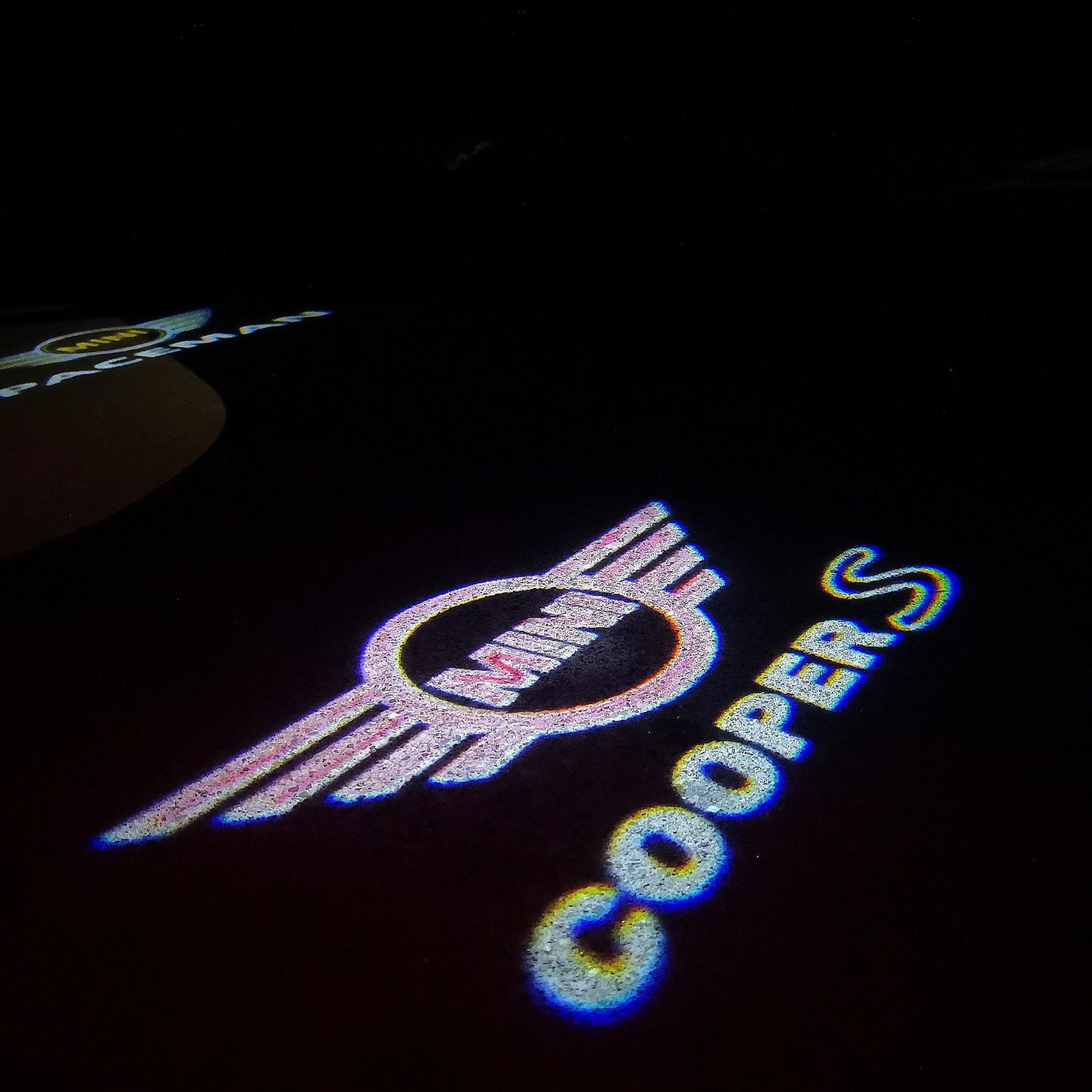 MINI COOPER S LOGO PROJECROTR LIGHTS Nr.144 (cantidad 1 = 2 logo película / 2 luces de puerta)