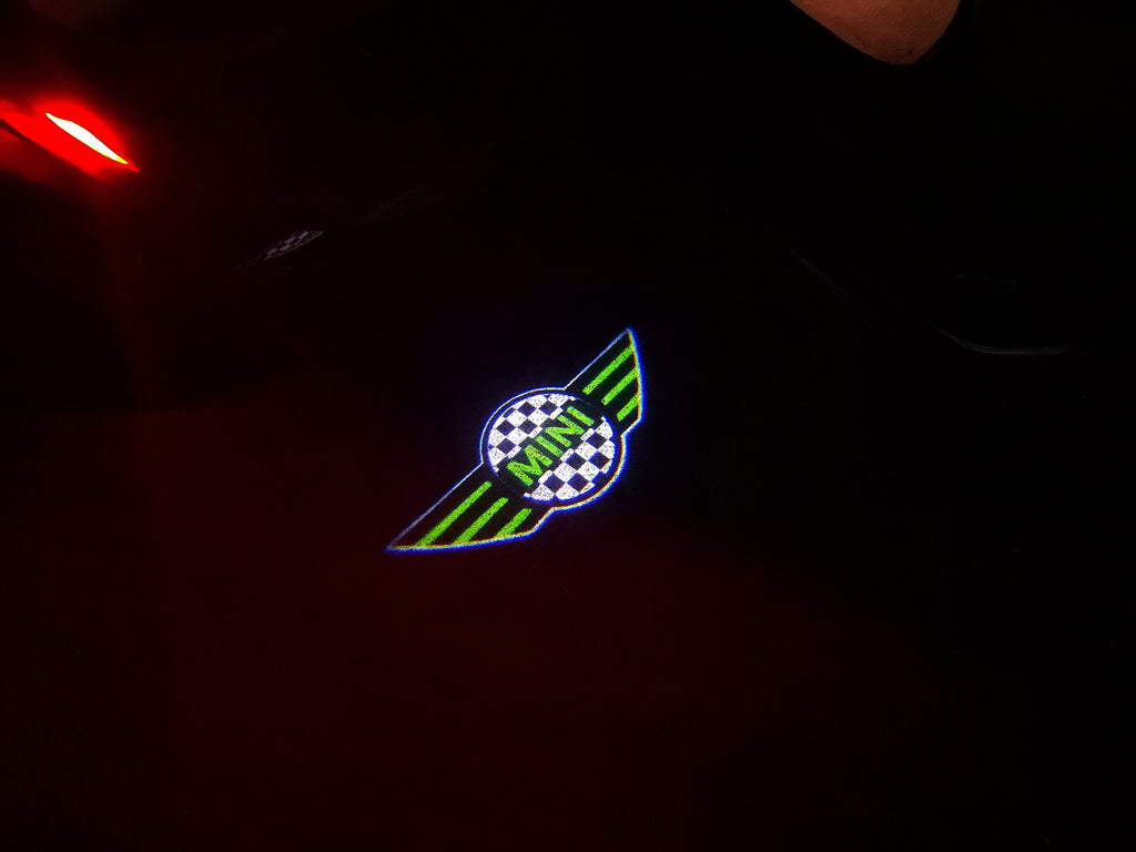 MINI ORIGINAL LOGO PROJECROTR LIGHTS Nr.08 (quantity  1 =  2 Logo Film /  2 door lights)