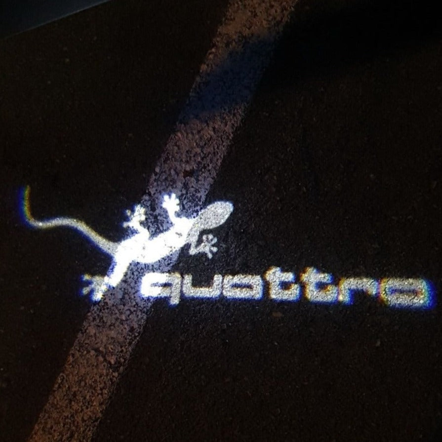 AUDI QUATTRO GECKO LOGO PROJECTOR LIGHTS Nr.62 (الكمية 1 = 2 فيلم شعار / 2 باب)