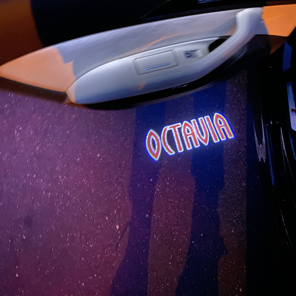 SKODA LOGO PROJECTOT LIGHTS Nr.101 (quantità 1 = 2 Logo Film / 2 luci porta)