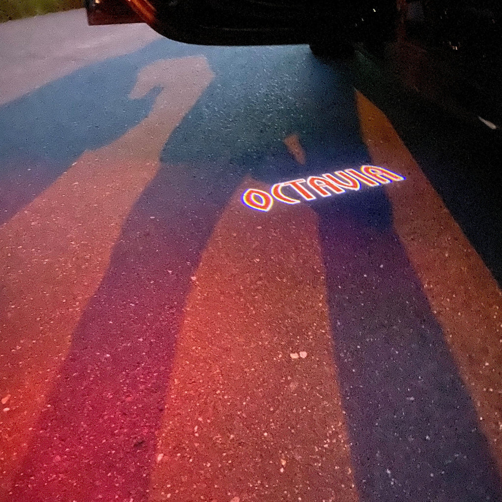 SKODA LOGO PROJECTOT LIGHTS Nr.101 (quantità 1 = 2 Logo Film / 2 luci porta)