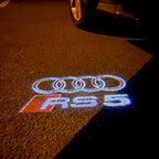 AUDI LOGO PROJECTOT LIGHTS Nr.136 (الكمية 1 = 2 Logo Films /2 أضواء الباب)
