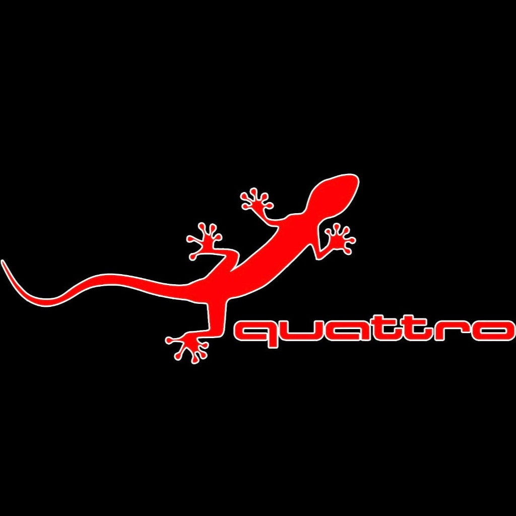 AUDI QUATTRO GECKO LOGO PROJECTOT LIGHTS Nr.61 (Menge 1 = 2 Logofolien /2 Türleuchten)