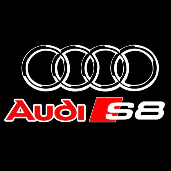 AUDI S8 LOGO PROJECTOT LIGHTS Nr.38 (Menge 1 = 2 Logofolien /2 Türleuchten)