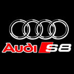 AUDI S8 LOGO PROJECTOT LIGHTS Nr.38 (Menge 1 = 2 Logofolien /2 Türleuchten)