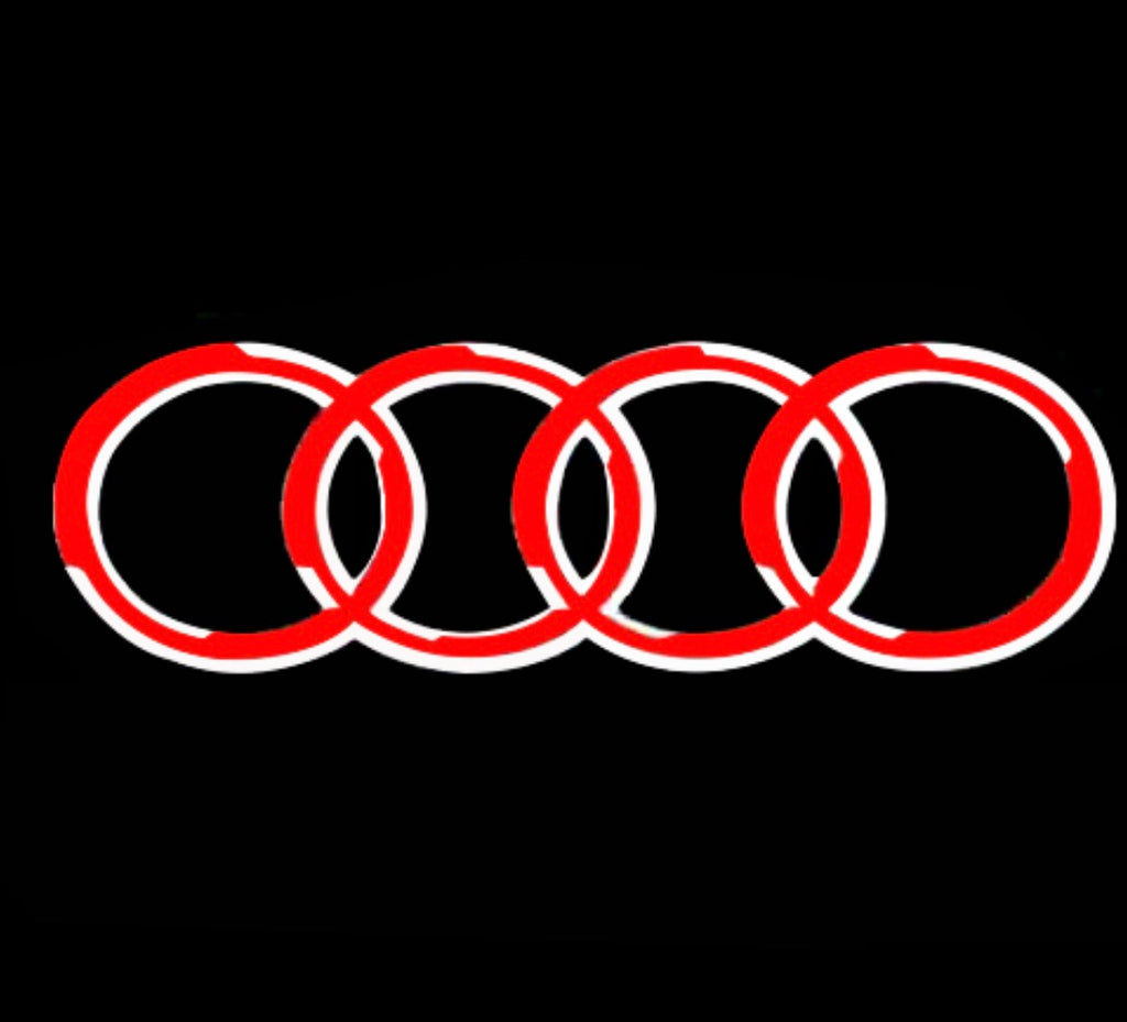 AUDI RING LOGO PROJECTOT LIGHTS Nr.143 (Menge 1 = 2 Logofolien /2 Türleuchten)
