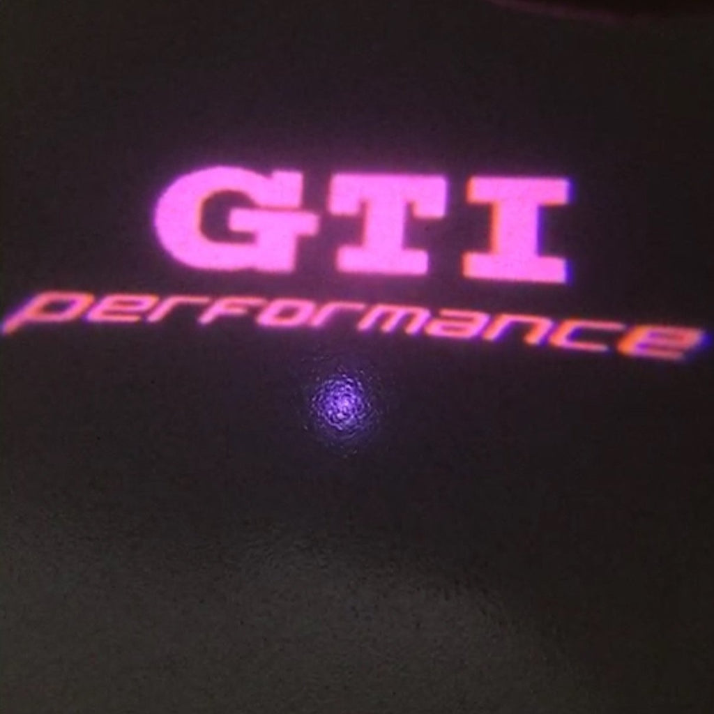 GTI PERFORMANCE Logo أضواء الباب عدد. 18 (الكمية 1 = 2 شعار فيلم / 2 مصباح باب)
