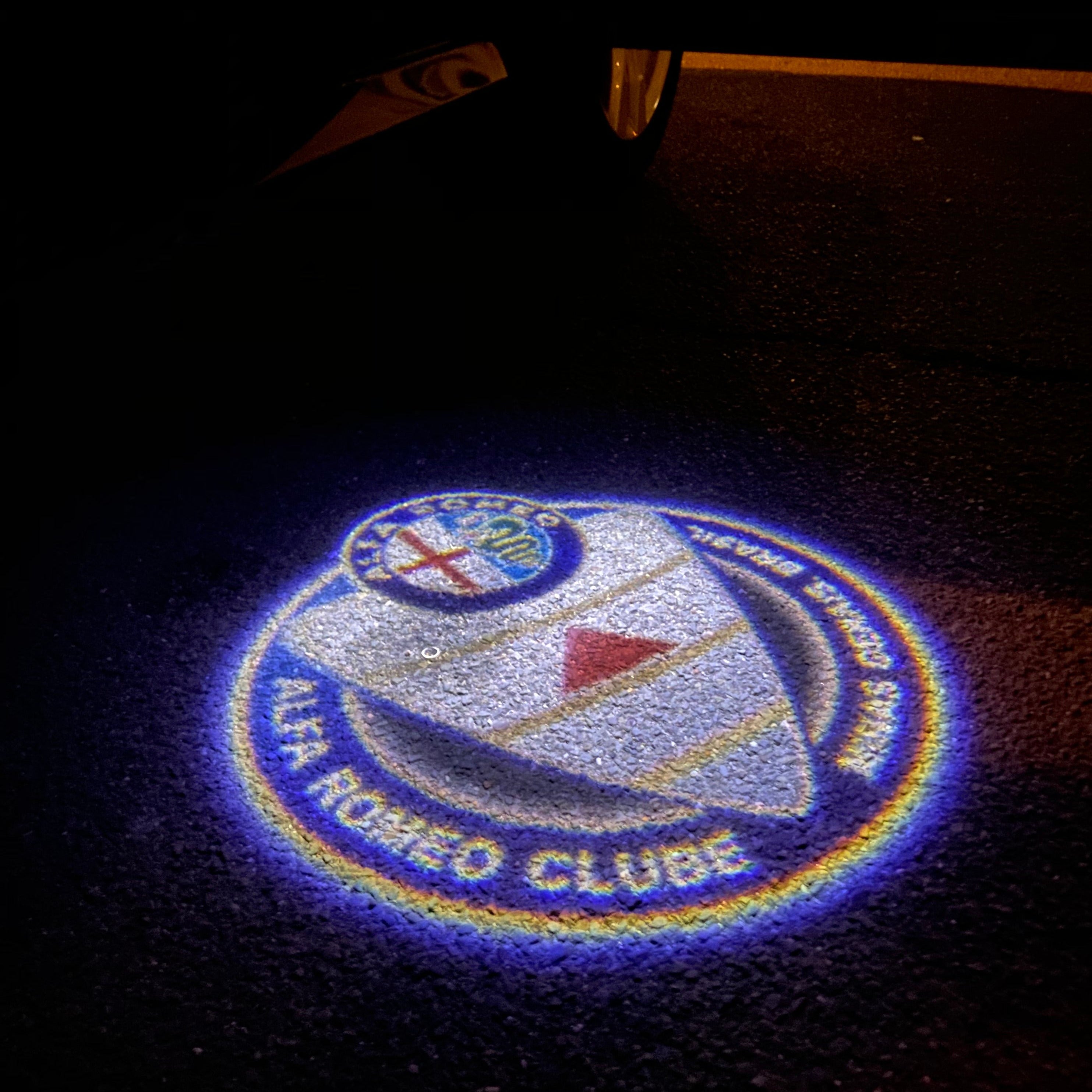 Alfa Romeo ORIGINAL Multicolour Logo PROJECTOT LIGHTS Nr.39 (quantity  1 =  2 Logo Film /  2 door lights)