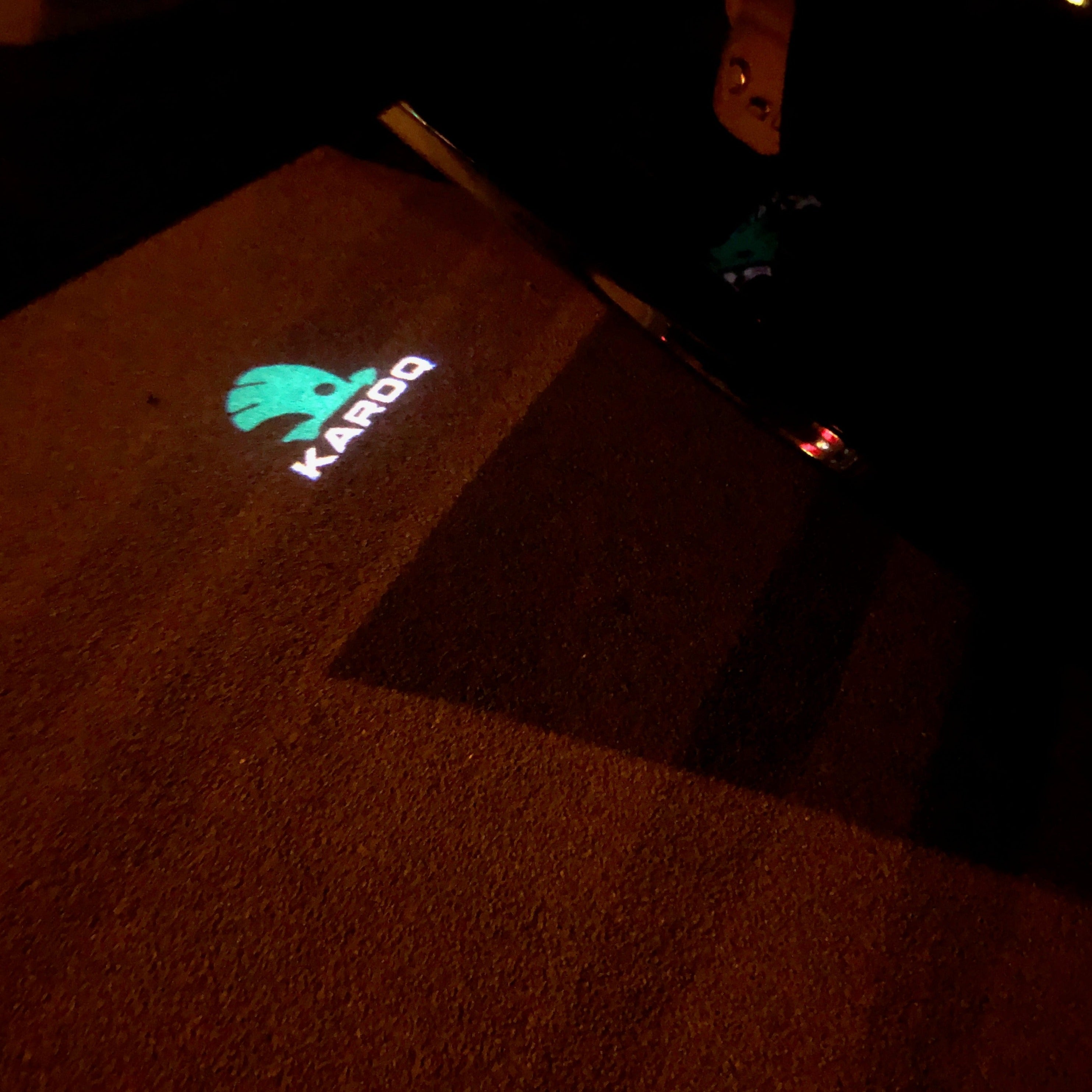 SKODA KAROQ LOGO PROJECTOT LIGHTS Nr.79 (quantità 1 = 2 Logo Film / 2 luci porta)