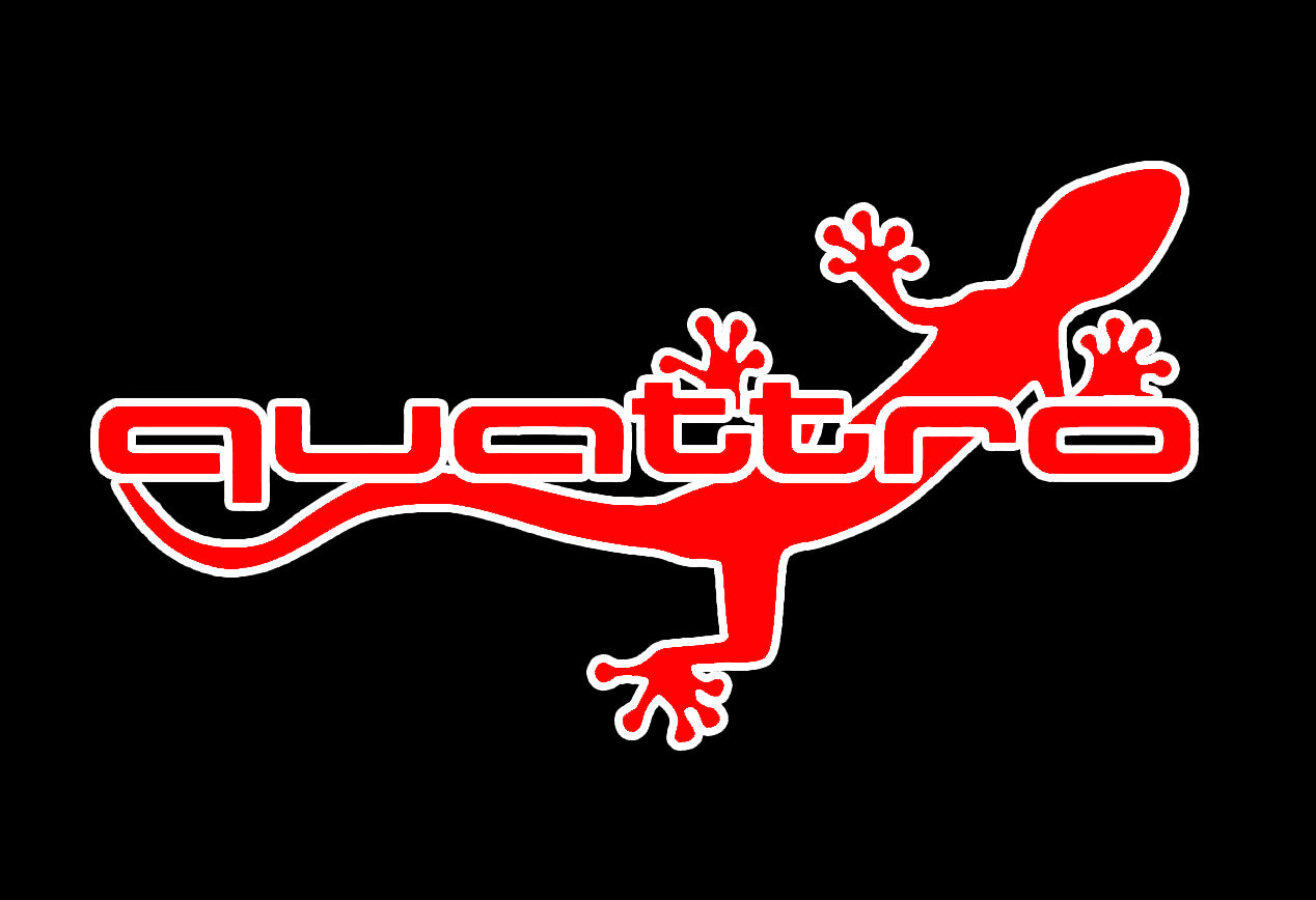 AUDI QUATTRO GECKO LOGO PROJECTOT LIGHTS Nr.63 (quantità 1 = 2 Logo Films /2 luci porta)
