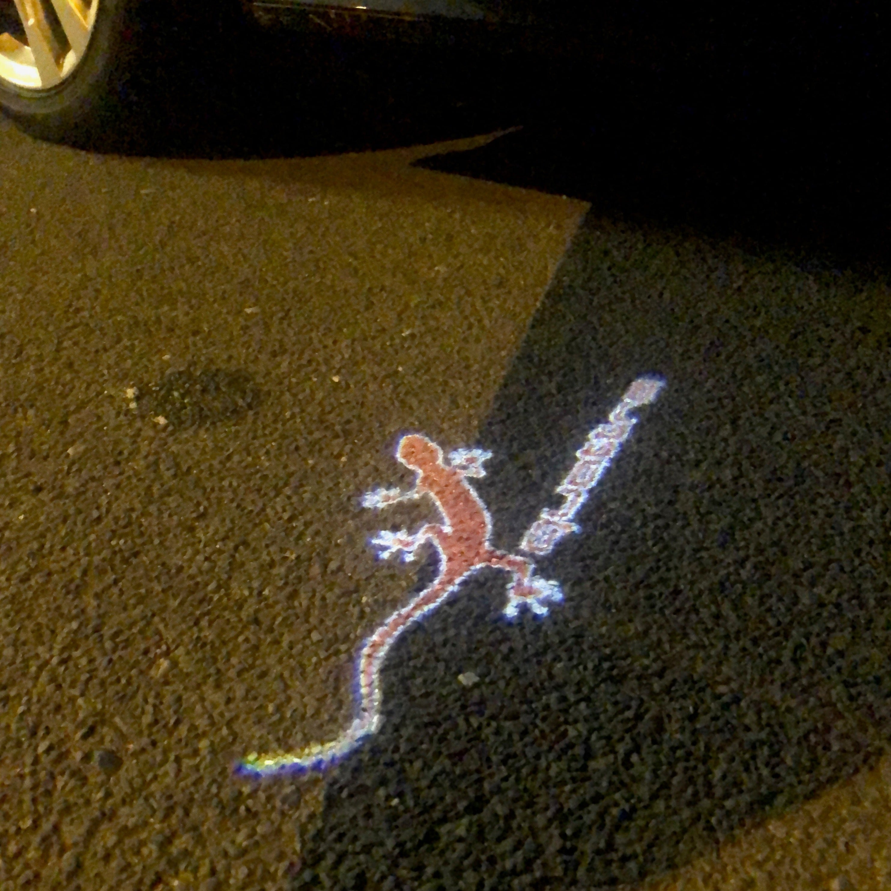 AUDI QUATTRO GECKO LOGO PROJECTOT LIGHTS Nr.61 (Menge 1 = 2 Logofolien /2 Türleuchten)