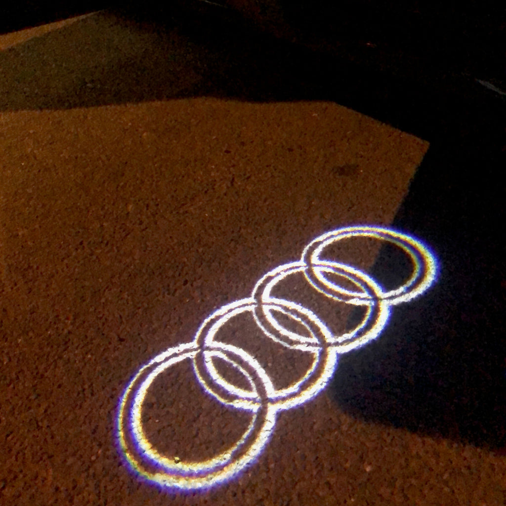 AUDI RING LOGO PROJECTOT LIGHTS Nr.09 (Menge 1 = 2 Logofolien /2 Türleuchten)