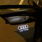 AUDI LOGO PROJECTOT LIGHTS Nr.105 (الكمية 1 = 2 Logo Films /2 أضواء الباب)