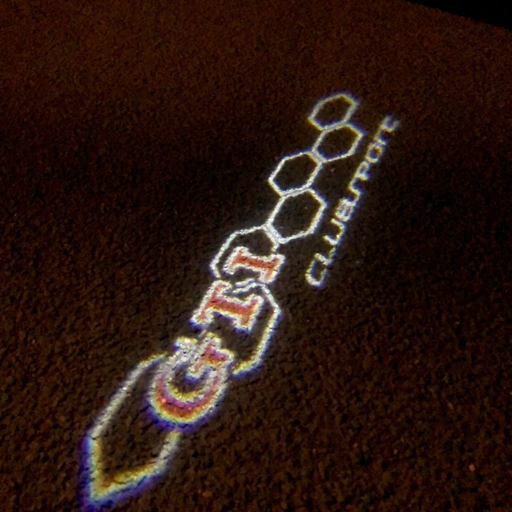 Volkswagen Türleuchten GTI Logo Nr. 19 (Menge 1 = 2 Logofolie / 2 Türleuchten)