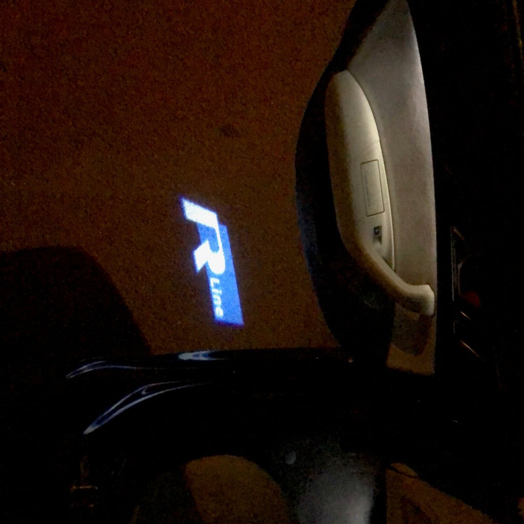 Volkswagen Door lights R LINE Logo Nr. 53 (cantidad 1 = 2 logo films /2 luces de puerta)