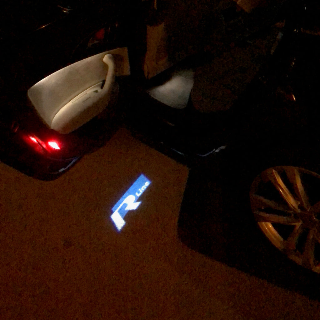 Volkswagen Door lights R LINE Logo Nr. 53 (cantidad 1 = 2 logo films /2 luces de puerta)
