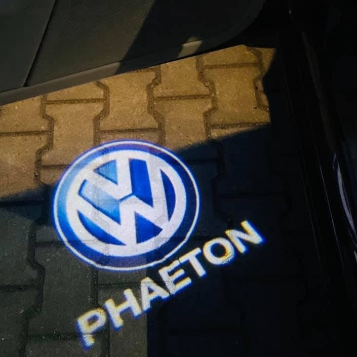 Volkswagen Luces de puerta PHAETON Logo Nr. 76 (cantidad 1 = 2 películas con logotipo / 2 luces de puerta）