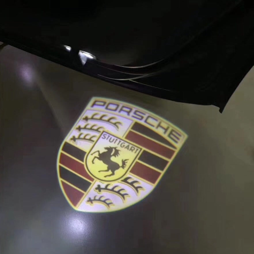 PORSCHE Original LOGO PROJECTOR LIGHTS Nr.03 (Menge 1 = 2 Logo Film / 2 Türlichter)